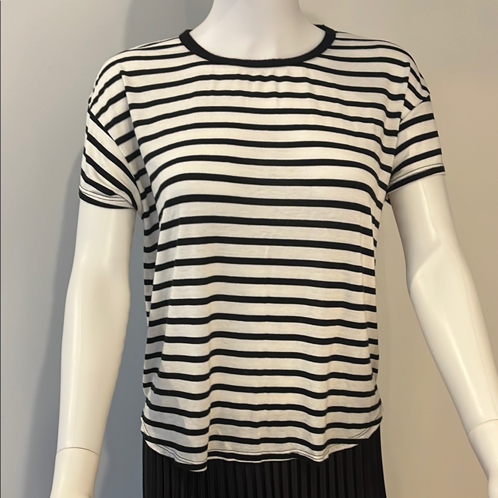 Striped Black and White Women's Top